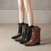 Wide Calf Cowboy Boots for Women – Size 12 Tan Mid-Calf Platform Style - Himpall